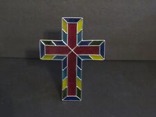 Beautiful Handmade Stained Glass Cross, Votive candle holder, Very Nice picture