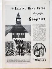 1934 Hunt Club Westchester CT William Ruxton Hounds Seagram's PRINT AD w/ PHOTO picture