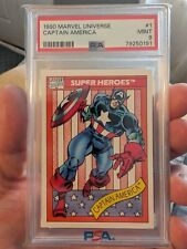 1990 Impel Marvel Universe Super Heroes Captain America #1 PSA 9 MINT picture