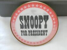 VINTAGE 1960'S SNOOPY FOR PRESIDENT VARI-VUE LENTICULAR PINBACK PIN picture