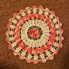 Vintage Handmade Crocheted Floral Doily 10.5