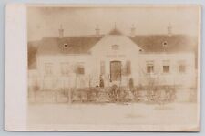 Postcard House People Dog Rppc Real Photo 1912 Michael Bock Building picture