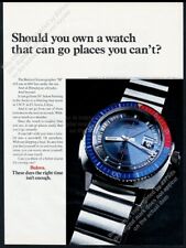 1970 Bulova Oceanographer M Snorkel diver diving watch photo vintage print ad picture