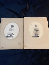Antique Ephemera,￼￼ Cabinet Card Photos set of 2 girl Conant Studio Medford 1904 picture