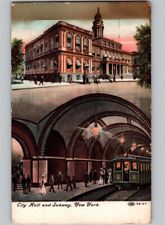 c1908 City Hall & Subway New York NY Postcard picture