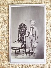 CUTE BOY BY CHAIR.1800'S MINIATURE CABINET PHOTO POCKET SIZE*MCP1 picture