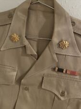 Vintage Military Shirt Short Sleeve With Medals WWII? Men’s Medium picture