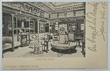 Steamer Ship 1908 SS. Noordam Interior Ladies Japanese Tea Room Postcard T16 picture