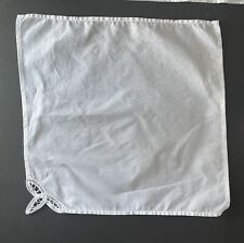 12 white cotton napkins Battenburg lace trim 15