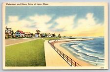 Original Old Vintage Outdoor Postcard Waterfront And Shore Drive Lynn, Mass USA picture