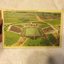 vintage Linen postcard Rutgers University Stadium New Brunswick NJ picture
