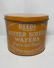Vintage Reed's Butter Scotch Wafers Tin 20lbs Chicago picture