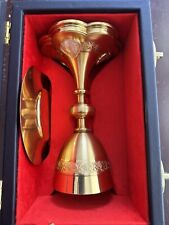 + Beautiful Antique French Silver Catholic Chalice + All Hand Embossed picture