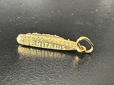 ss BRITANIS Chandris Line ~2.5g Gold 1” Cruise Ship Charm Ocean Liner picture