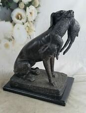 Hunting Dog Rabbit, Vintage French Bronze Sculpture Signed Moigniez Sale Artwork picture