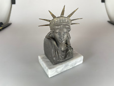 Ultra Rare Antique 1878 Statue of Liberty Metal Souvenir Building Bust Avoiron picture