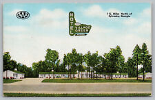 Sylvania GA Georgia - Village Green Motel  - Linen Postcard - 1950's picture