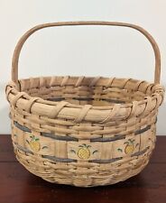 Vintage Handmade Woven Handpainted Basket Pineapples  picture