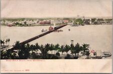 c1900s WEST PALM BEACH, Florida Postcard Bird's-Eye Bridge View 