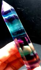 67g NATURAL MORE COLOUR FLUORITE QUARTZ CRYSTAL  WAND POINT Healing h501 picture