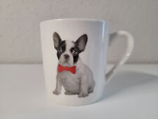 Daiso Japan Woof Woof Puppy Coffee Mug Boston Terrier French Bulldog 3.25