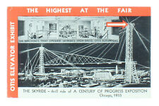 The Skyride Otis Elevator Exhibit Chicago Worlds Fair Postcard - 1933 picture
