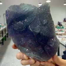 4.84LB Rare transparent purple-blue cubic fluorite mineral crystal sample/China picture