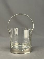 Vtg Etain Zinn Art Nouveau FRENCH PEWTER Crystal ICE BUCKET,  38 Ounces; Mint picture