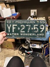 1955 Michigan License Plate YF-27-59 Water Wonderland  picture