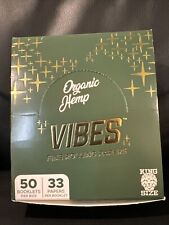 VIBES ROLLING PAPERS ORGANIC HEMP BOX OF KING 46 BOOKLETS/33 PAPERS PER BOOKLET picture