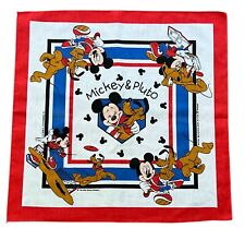 NOS Vintage Disney Mickey Mouse & Pluto JA Woronowicz Bandana Scarf Fabric   picture