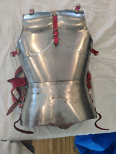 handmade silver steel knight armor articulated half cuirass with leather straps picture