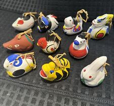 10 Japanese Clay Crotal Bells depicting months of the Zodiac picture