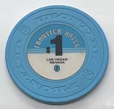 FRONTIER HOTEL $1 CASINO Chip LAS VEGAS NV Nevada Blue House Mold 1988 picture