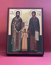 Saints Raphael, Nicholas and Irene -Orthodox high quality byzantine style 6x8 picture