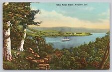 Postcard Ohio River Scene Madison IN c 1957 Linen picture