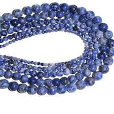 White Dot Blue Vein Bead Sodalite Natural Stone Necklace Bracelet Making Jewelry picture