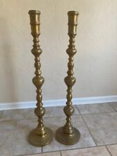 Antique Hand Etched Candlesticks- 3' tall picture