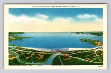 Columbia SC-South Columbia, Saluda Dam, Lake Murray, Vintage Souvenir Postcard picture