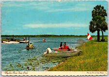 1976 Myakka River State Park Dam Upper Lake Boat Florida FL Posted Postcard picture