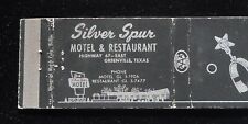 1950s Silver Spur Motel & Restauant Highway 67 Greenville TX Hunt Co Matchbook picture