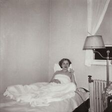 Smoking In Bed After Sex Photo 1950s Undressed Lady Under Sheets Found Snapshot picture