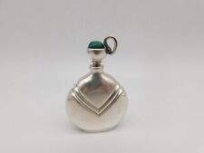 ELEGANT VINTAGE STERLING SILVER TURQUOISE STONE PERFUME SCENT BOTTLE picture
