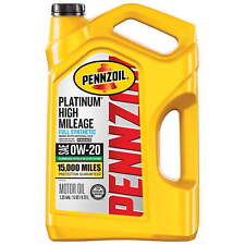 Pennzoil Platinum High Mileage Full Synthetic 0W-20 Motor Oil, 5 Quart picture