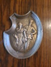 Vintage The Old Army Game Double Sided Cast Brass Trinket Dish/Ashtray Risqué picture