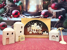 Precious Moments Nativity Buildings & Palm Tree 4 Piece Set Enesco picture