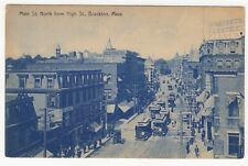 Brockton MA Vintage Photo Postcard Main Street Scene Robinson Corner Stores picture