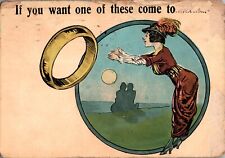If You Want a Wedding Ring, Humor 1916 Postcard picture