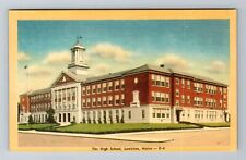 Lewiston ME-Maine, The High School, Antique Vintage Souvenir Postcard picture
