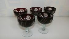 Colored crystal. Glasses. Wine glasses. Bordeaux color. Crystal from Bohemia picture